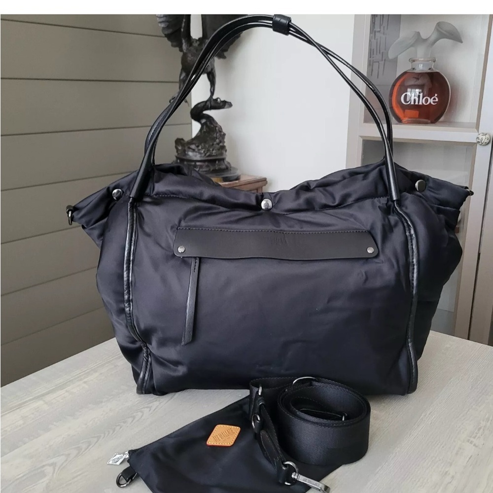 MZ Wallace Large Madison Shopper Nylon Tote Bag w/ Pouch + Long Strap EUC